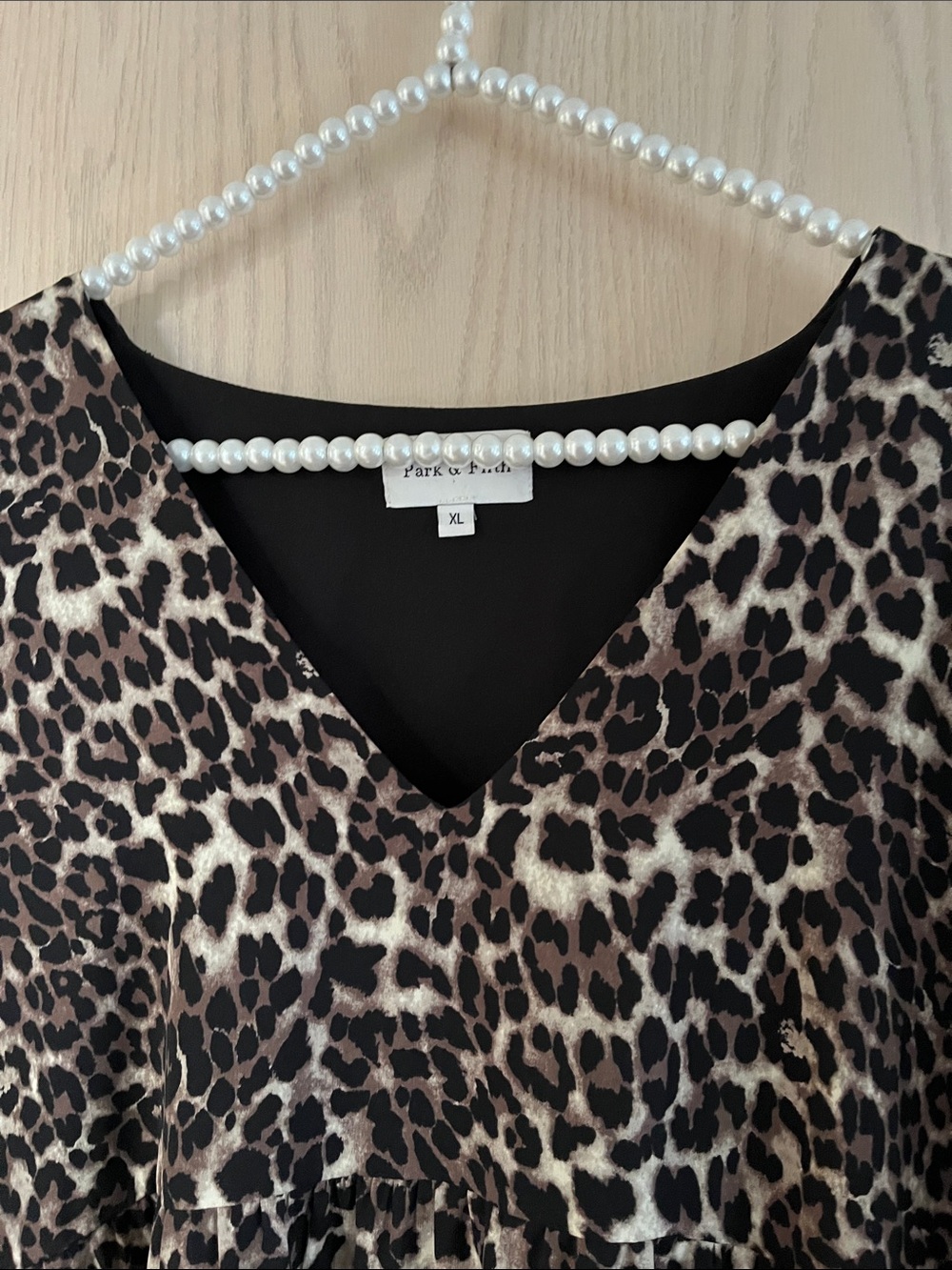 Park & Fifth Leopard Print Midi Dress in Brown and Black - Picture 4 of 13